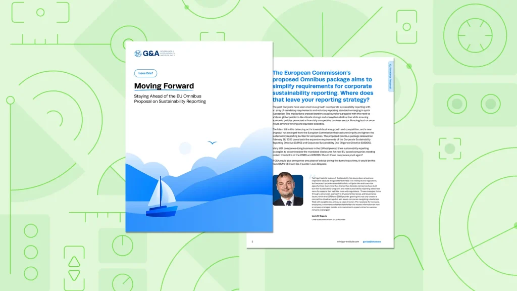 Moving Forward: Staying Ahead of the EU Omnibus Proposal on Sustainability Reporting