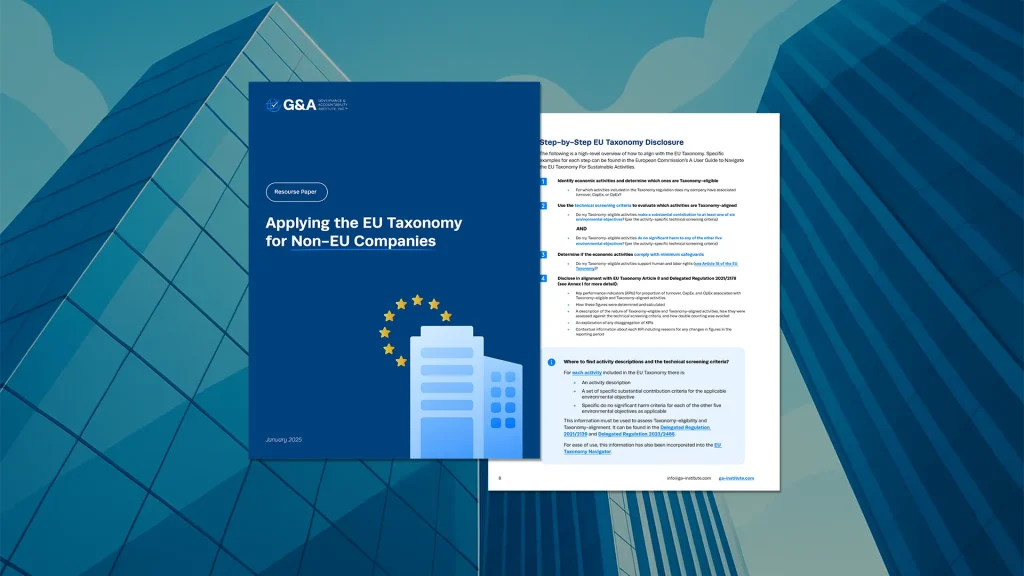 Applying the EU Taxonomy for Non-EU Companies