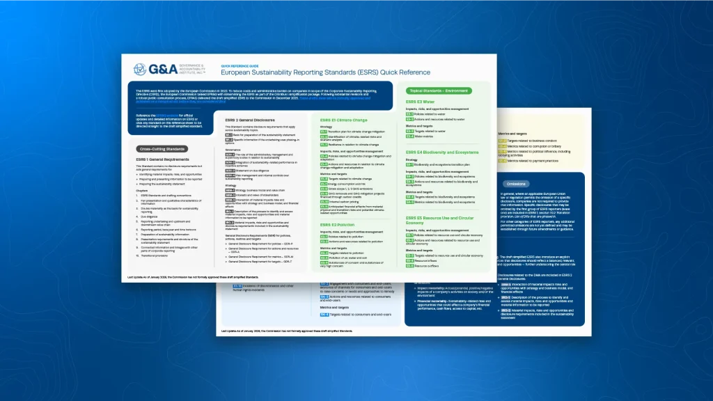 European Sustainability Reporting Standards (ESRS) Quick Reference
