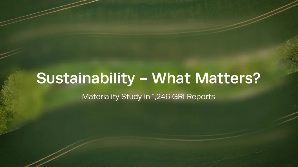 Sustainability - What Matters? Research Report