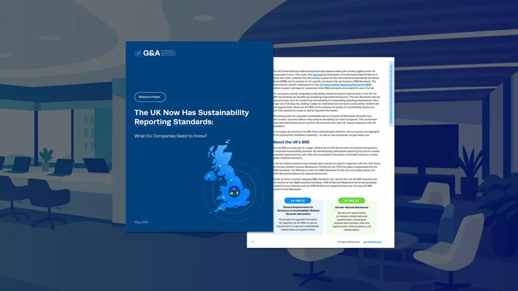 The UK Sustainability Reporting Standards